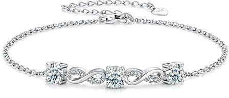 UNIQAL Germany | Moissanit Armband Damen 925 Sterlingsilber 1,21–4,95 g, 0,02–3,00 Karat, D Farbe VVS1, verstellbar, mit GRA Zertifikat, Diamantoptik