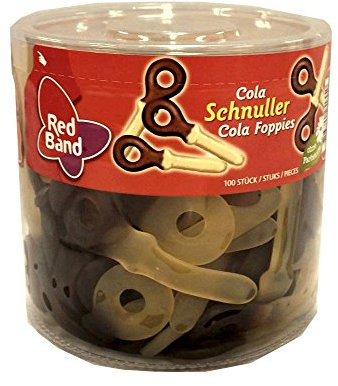 Red Band Fruchtgummi Cola Foppies 100 Stck. Runddose (Cola Schnuller)