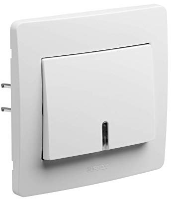 Interrupteur va et vient - Interrupteur encastrable - Interrupteur mural - Interrupteur prise murale - Appareillage Encastre - Gamme Diam2 - Bouton Poussoir Avec Voyant Blanc - 739170 Debflex