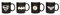 SD toys Tazas Grabados Laser Universo DC, Cerámica, Negro, 9x8x12 cm, 4 Unidades