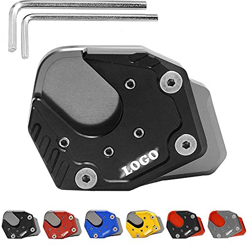 Motorrad CNC Seitenständer Verbreiterung Ständer Seite Ständer Verlängerung Teller Pad für XADV X adv 750 2017 2018 2019 2020 (Titan + Schwarz)