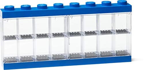 Room Copenhagen Lego Minifigure Display Case, Stackable Storage Container for Collectible Figurines, 8 Stud, Bright Blue