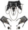 Daimay Gotisch Choker Halskette Armbänder Schmuck 3 PCS Halsband Ketten Victorian Steampunk Retro Zahnräder Spitze Vampir Slave Armband für Halloween Ostern Lolita Spitze Schwarz Geschenk