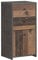 FORTE Best Chest Kommode mit 1 Tür und 2 Schubladen, Holzwerkstoff, Old-Wood Vintage kombiniert mit Betonoptik, 40,3 cm x 77,5 cm x 29,6 cm
