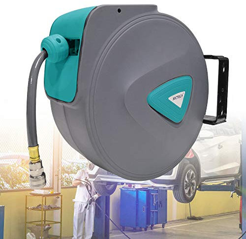 LZQ 20m Druckluftschlauch Aufroller automatisch 1/4 Anschluss Schlauchtrommel Wandschlauchhalter Automatik Druckluft Schlauchaufroller Druckluftschlauch-trommel