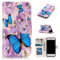 nancencen Gemalte Serie Handyhülle für iPhone 7/8 / SE 2020 Hülle mit Ständer, Premium PU Leder Brieftasche Schutzhülle [Anti-Kratzer] Flip Case Cover Stoßfeste Klapphülle, Blauer Schmetterling