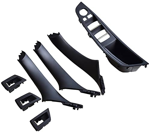 Hacreyatu RHD Side Door Handle for BMW 5 Series F10 F11 | Inner Door Pull Handle Trim Cover Kits Replacement Window Switch Armrest Panel For BMW 520 523 525 528 530 535 (Black)