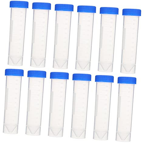 VILLFUL 50 Pièces Tube à Centrifuger Chimie Du Tube à Essai à Tubes à Centrifuger Tubes à Essai De Centrifugeuse Tuyau En Polypropylène Tube Conique Plastique Kéli Petit Tuyau