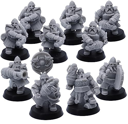 Fantasy Dwarf Firespitters Unit Miniatur 32mm Tabletop Games Fantasy Zwerge Armee Zwerge Schwere Waffe Figur