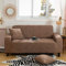 Sofaschoner Braun Sofaüberwurf Weich Spandex Sofaschoner rutschfest Couch Überwurf Waschbare Sofa Überzug Sofabezug mit Elastischen Riemen Sofabezug L Form Pflegeleicht 4 Sitzer