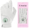 CROWNBLANKS Damen Golfhandschuh für die Linke Hand, 1 Stück Golfhandschuhe aus weich Cabretta-Leder mit abnehmbarem magnetischem Ballmarker, Vollfinger (Grün, 19)