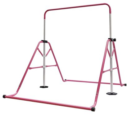 Einstellbare klappbare Gymnastik-Klappbarren Ablage Bar Horizontaler Barren Multifunktionale für Kinder Heimtraining Rosa 107 * 148CM
