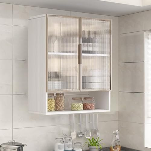 Aluminum Medicine Cabinet with Glass Door 2 3 Layer Toiletry Organizer for Kitchen Bathroom Multi Purpose Storage Cabinet for Above Toilet Cosmetic Storage Box for Kitchen Bathroom