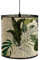 Abat-jour tambour rond for lampe de table, abat-jour suspendu moderne à motif de feuilles de palmier vintage, facile à installer for salon, chambre, couloir, salle de lecture(Dark Green)