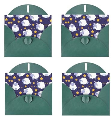 Schaf Premium Grußkarte - Atemberaubendes Perlpapier Design mit Faltschließe und passendem Umschlag für verschiedene Anlässe