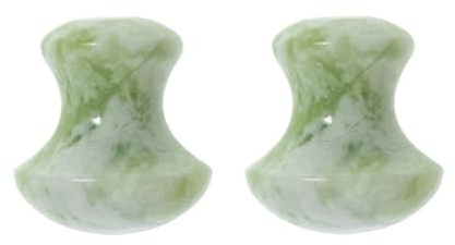 FANXIYA Gua Sha Champignon en Quartz Naturel – Rituel de Massage Visage & Yeux, Pierre de Massage Aventurine Verte, Soin Liftant & Relaxant