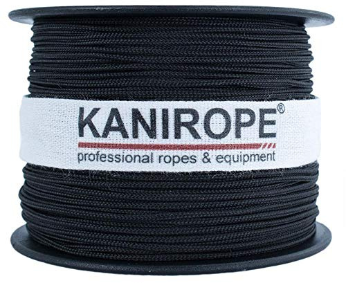 Kanirope® Polyesterseil Seil Polyester POLYBRAID 2mm 500m Schwarz 8-fach geflochten