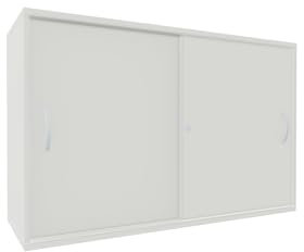 Geramöbel Schiebetürenschrank mit Mittelseite, 2 Dekor-Einlegeböden, abschließbar, 1200x425x768, Weiß/Weiß