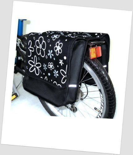 Kinder-Fahrradtasche Joy Satteltasche Gepäckträgertasche Fahrradtasche 2 x 5 Liter Farbe: 24 Flower White 2 klein
