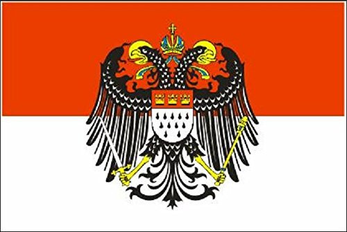 U24 Fahne Flagge Köln mit großem Wappen 150 x 250 cm