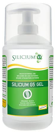 Silicium G5 Gel. Silicium gel avec vitamine E pour la production du collagène natif. Gel surconcentré articulaire anti douleurs musculaires osseuses articulaires. Soins pour la peau. 500 ml.