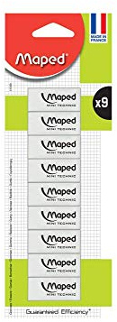 Maped Technic 300 011309 9 Stück Radiergummis