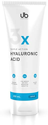 UB TRIPLE Hochdosiertes Hyaluron Serum XXL 250ml - Anti-Aging Feuchtigkeitsbooster mit 3-fach Hyaluronsäure – Reduziert Falten, Polstert und Strafft – für Gesicht, Hals & Dekolleté - Hyaluronic Acid