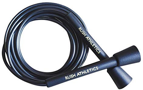 Rush Athletics Speed-Seil - ideal für Boxen, MMA, Cardio, Fitnesstraining, verstellbar, 3 m, Schwarz