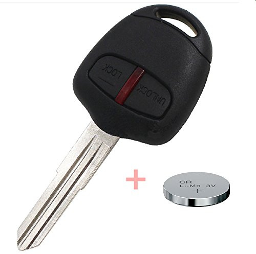 Auto Schlüssel Funk Fernbedienung 1x Gehäuse 2 Tasten + 1x Rohling MIT8 + 1x CR1616 Batterie für Mitsubishi