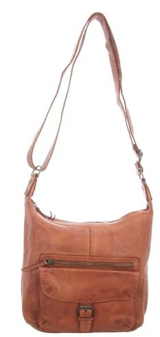 Bear Design Damen Tasche Ledertasche Umhängetasche Schultertasche Cognac