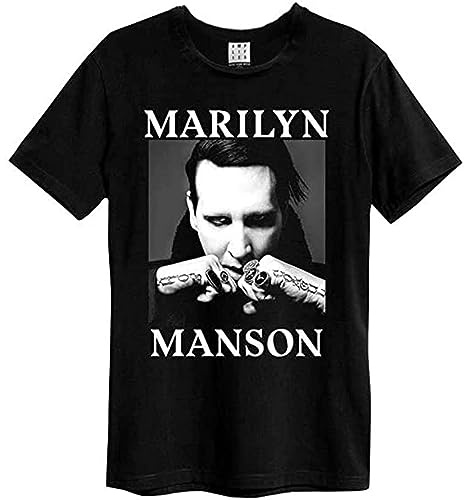 Amplified Marilyn Manson Fists - Camiseta (talla L), color negro