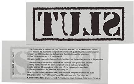 5 x Großes Stempel Slut Tattoo Schriftzug in schwarz - Sexy Kinky Tattoo (5)