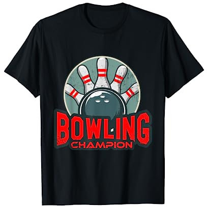 Bowling Champion T-Shirt Geschenk Herren Damen Bowlen Sport