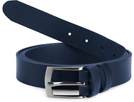 Ladeheid Herren Gürtel Ledergürtel Überlänge L11(Marineblau-1 (3 cm), 130 cm x 3 cm (Gesamtlänge 147,5 cm))
