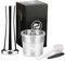 i Cafilas Cápsula de café recargable para Illy de acero inoxidable rellenar, Cápsula de recambio reutilizable,compatible con máquinas Illy cuchara medidora + pincel