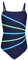 Aquarti Costume Piscina Bambina – Costume Intero Bambina con Bretelle Sottili Regolabili, Blu Scuro/Neon Verde/Azzurro Chiaro, 158