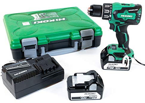Hitachi - Hiko DV18DBSLWJZ - Trapano avvitatore a percussione, 70 Nm, HIKOKI 18 V, 5,0 Ah, induzione-2 batterie + caricatore in scatola DV18DBSLWJZ