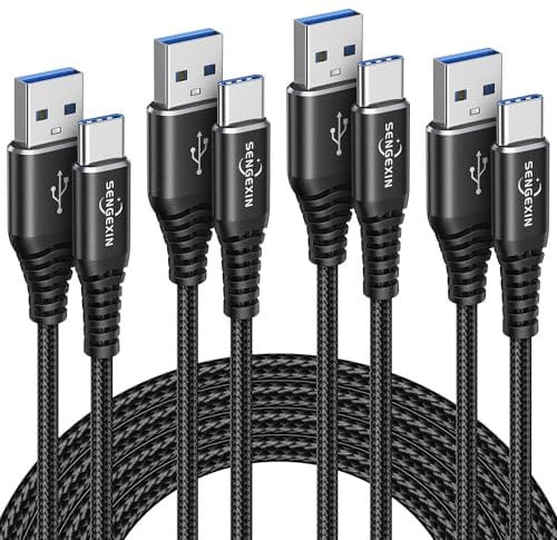 USB Type C Cable Fast Charge(4Pack,1M+2M+2M+3M),3A Charging Lead Charger Cord For Samsung Galaxy S20 S21 Plus Ultra FE 5G,A51 A71 A50 A21 A30 A41,iPad Pro 2018,Sony Xperia XZ,HTC 10/U11,OnePlus 5T 6T