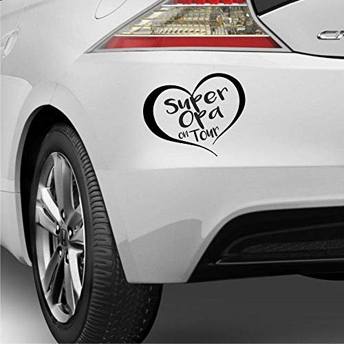 myrockshirt Herz mit Schriftzug ca 20cm Super Opa on Tour Aufkleber Autoaufkleber Profi-Qualität ohne Hintergrund Sticker