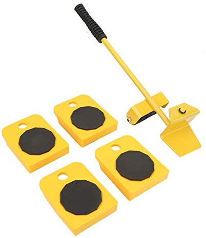 Garosa 5Pcs Furniture Lifter Slider Heavy Furniture Roller Move Tools Heavy Duty Transport Lifter Kit Mobile Tool Set with 4 Appliance Roller Maximum Load Weight 330Lbs (Yellow)
