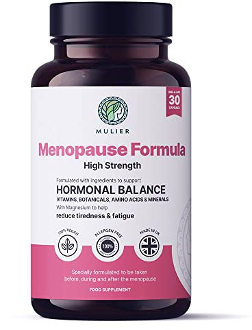 Mulier Menopause Supplement, Allergen Free, Vegan, 14 Supporting Ingredients Incl. Sage, Ashwagandha, K2, CoQ10, 1 Month Supply, 30 Capsules