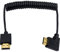 Duttek Mini HDMI to Standard HDMI Cable, Mini HDMI to HDMI Coiled Cable, Ultra-Thin HDMI Male to Mini HDMI Male Coiled Cable Support 4K Ultra HD, 1080p, 3D (HDMI 2.0) (1.2M/4FT) (Left Angle)