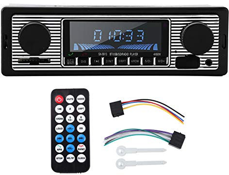 Qiilu Auto Auto Bluetooth Radio, klassischer Auto Stereo MP3 Musik Player mit USB/SD/AUX/FM In-Dash Head Unit(12V)