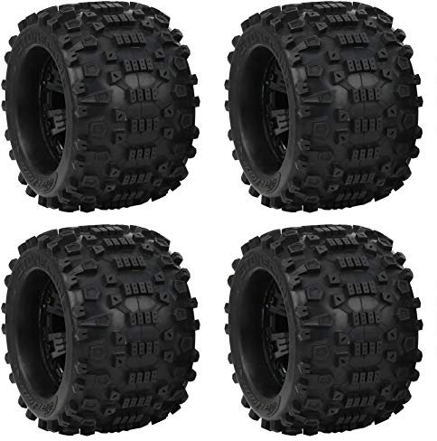 VGEBY 4 Stück RC Car Wheels Reifen, RC Gummireifen 1/8 RC Crawler Reifen Ersatz Passend für ZD Racing Large Foot 1/8 Modellauto 170x103mm