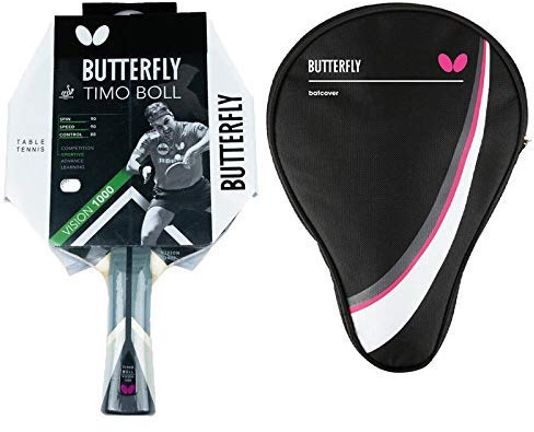 Butterfly® Timo Boll Vision 1000 Tischtennisschläger | Tischtennis Racket Bat TT Profi Wettkampfschläger für technisch fortgeschrittene Spieler | ITTF zertifizierter Pan Asia Belag | Griffform konkav