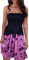 Onsoyours Femme Robe Eté Bustier Epaule Boho Coloré Floral Casual Mini Plage Dos Nu Sexy Robe Plage sans Manches Casual Simple 4 Violet M