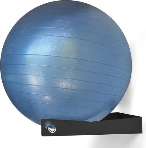 Wandhalter für Pilatesball, Yoga, Fitness, Balance, Physiotherapie und Schwangerschaftsball, 100 % Kohlenstoffstahl (1 Stück, schwarz)