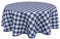 Home Direct Runde Wachstuch-Tischdecke, PVC, abwischbar, Gingham-Karo-Muster, 160 cm, Blau