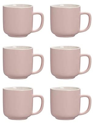 Ritzenhoff & Breker Set di 6 tazze da caffè Jasper, rosé, 100 ml, tazze da moca in gres, soft touch e smalto opaco