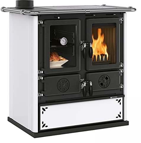 Nordica - stufa cucina a legna nordica rosetta sx bii steel - bianco puntinato - 31078